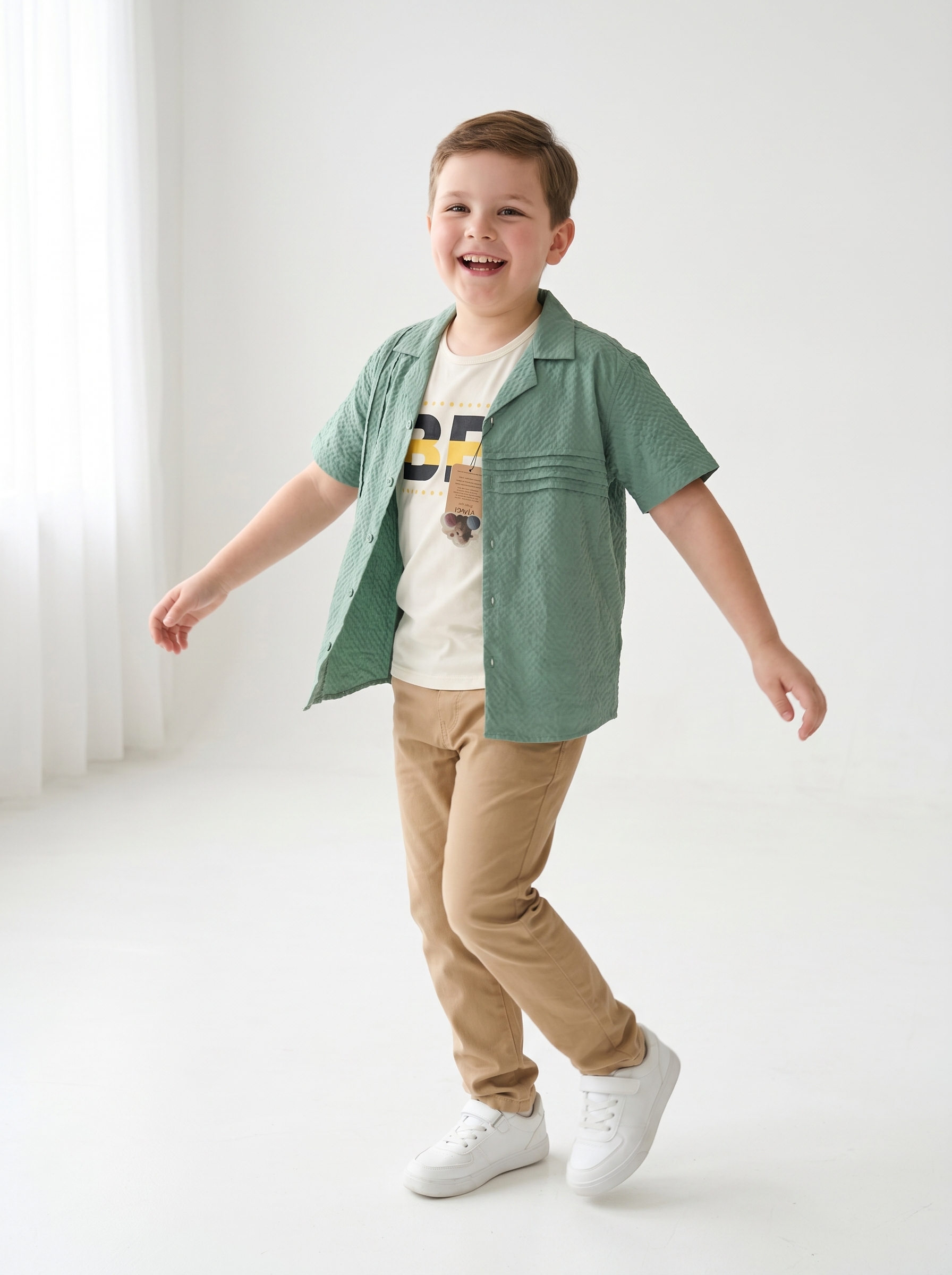 Artisan Mint 2-Piece Shirt with Signature Inner (Boys)