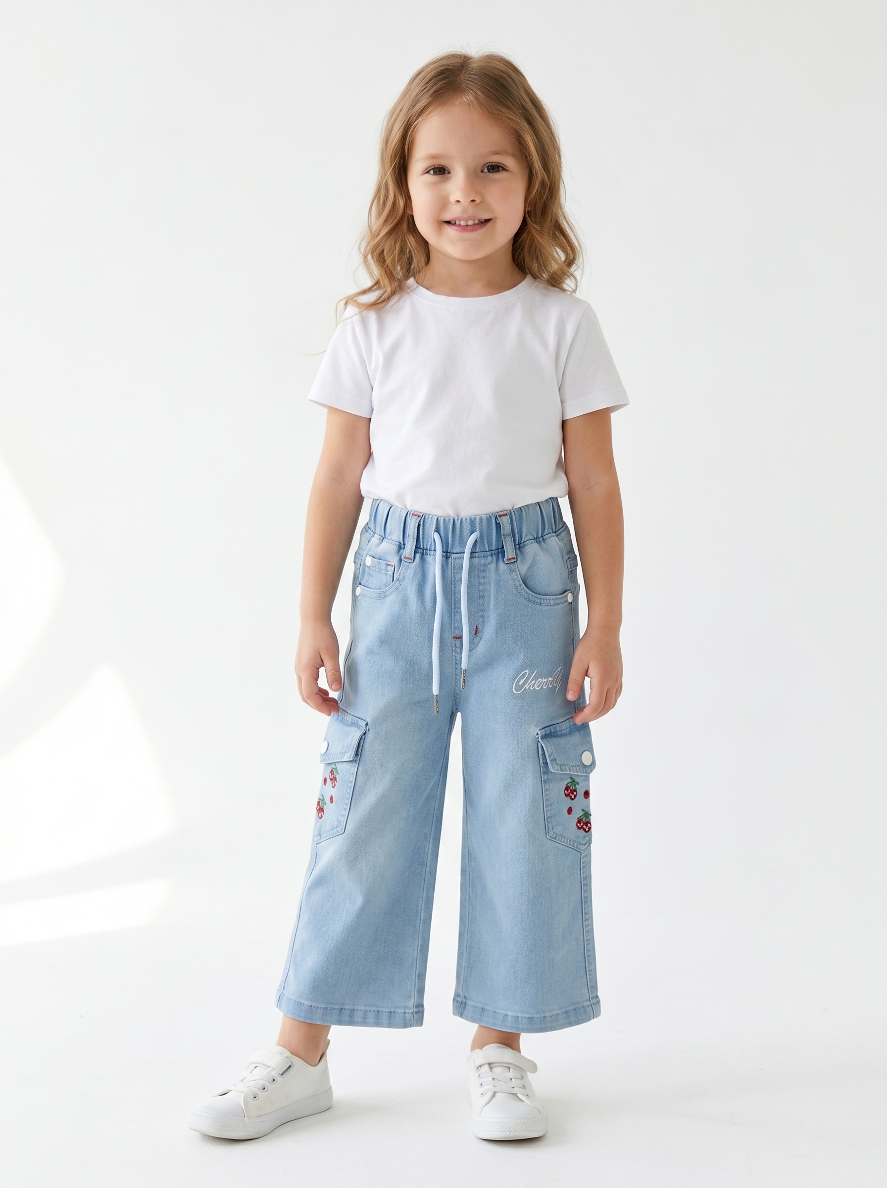 Wildflower Cargo Straight Bottom Denim (Girls)