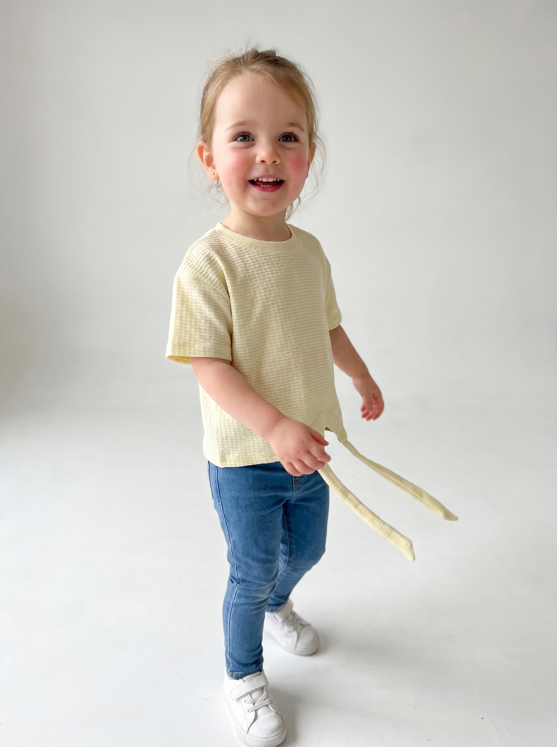 Artisan Textured Jacquard Tie-Front Top (Girls)
