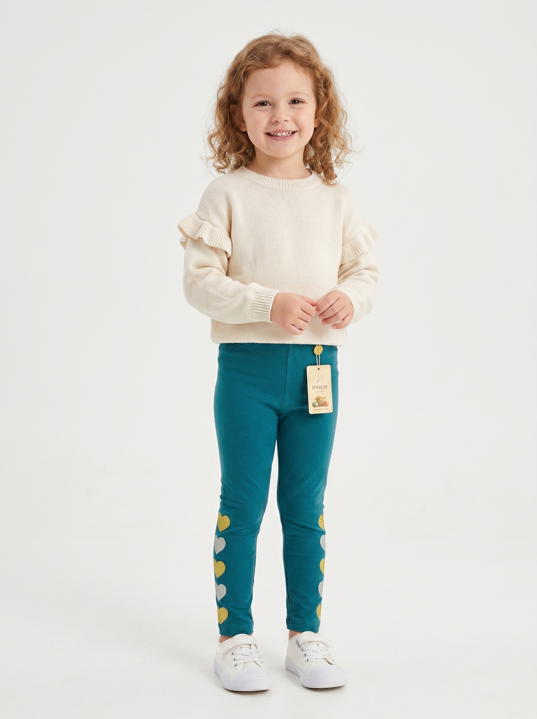 Golden Heart Deep Teal Lycra Tights (Girls)