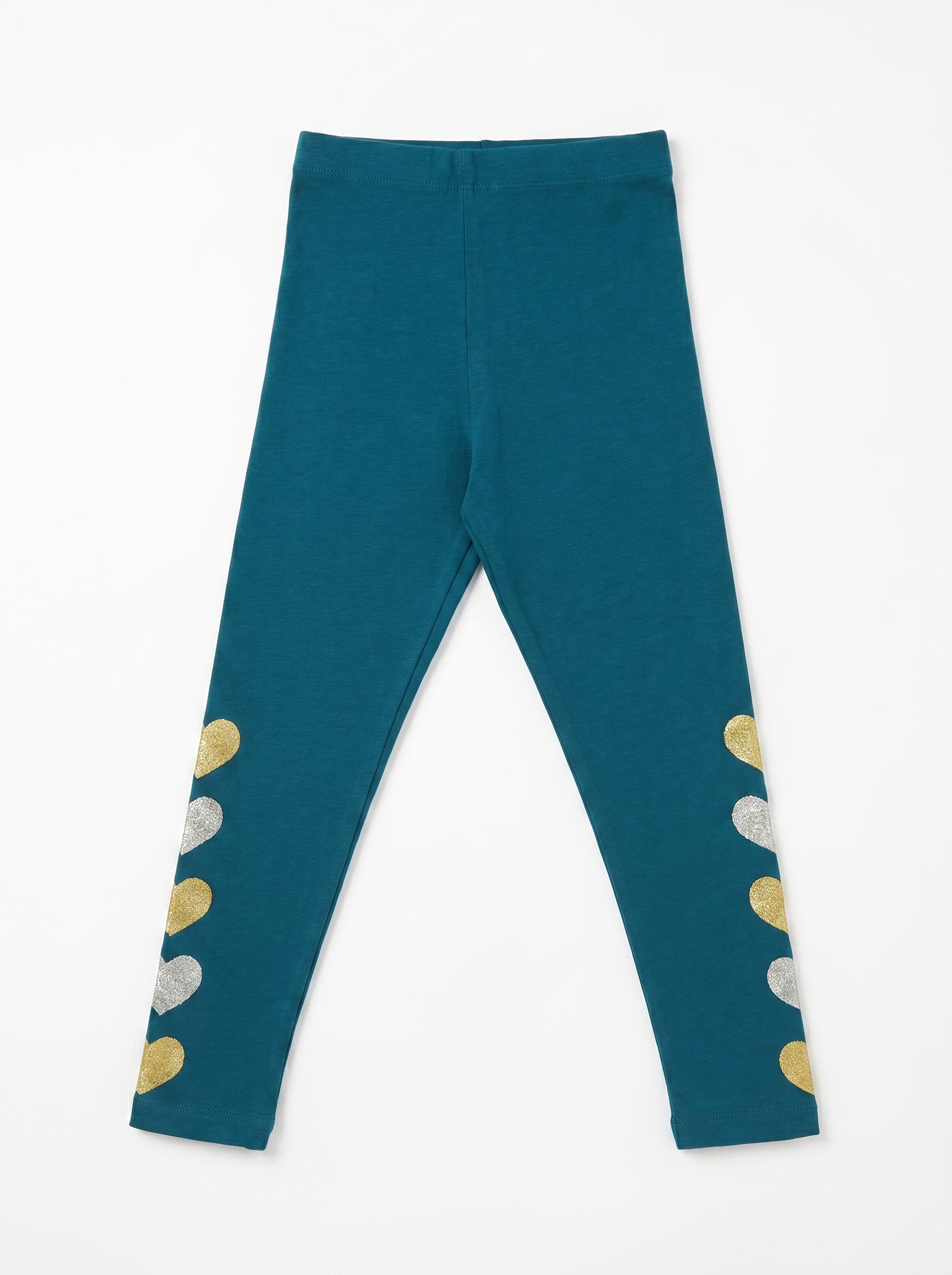 Golden Heart Deep Teal Lycra Tights (Girls)