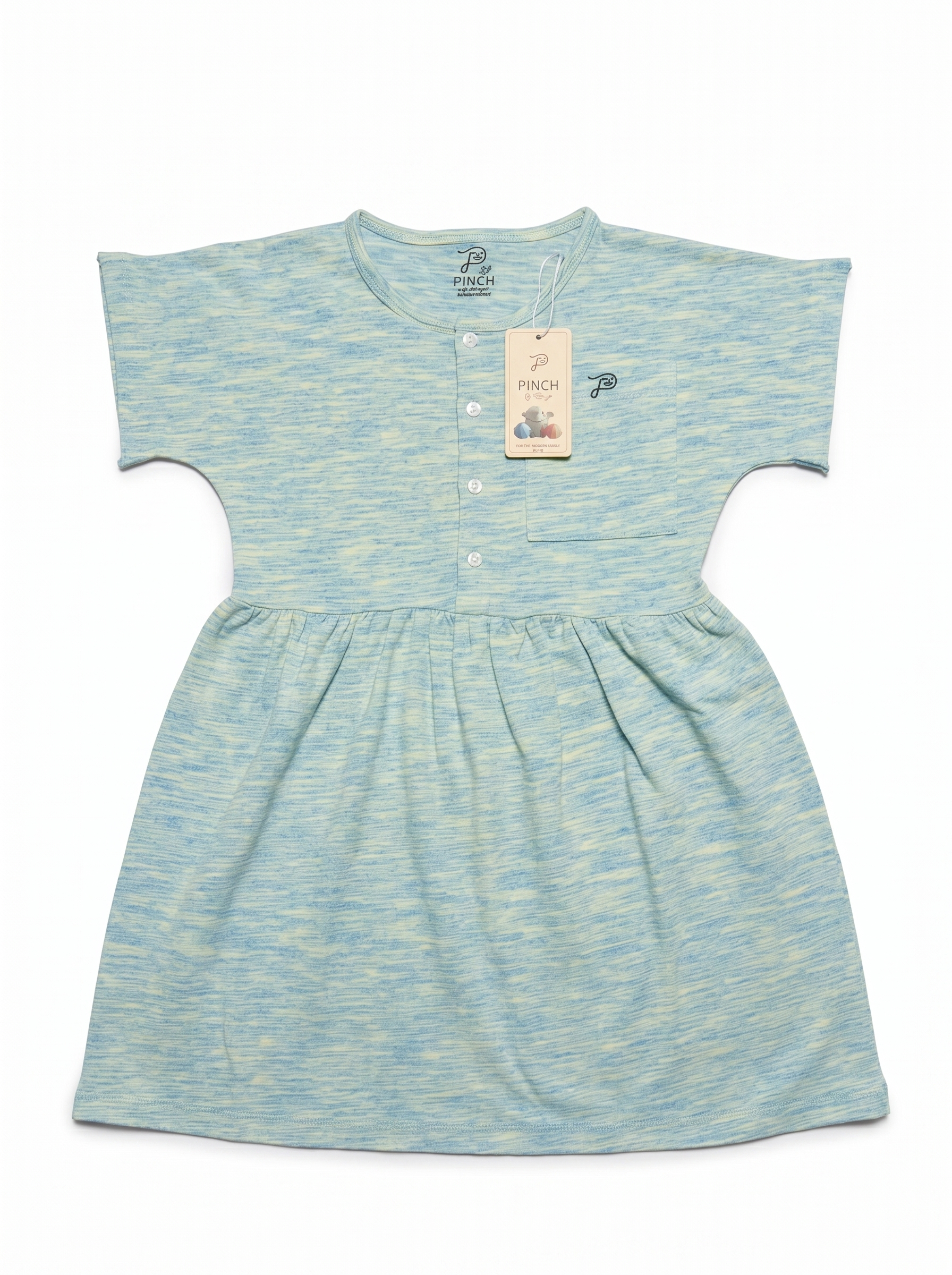 Artisan Aqua Textured Twirl Frock (Girls)