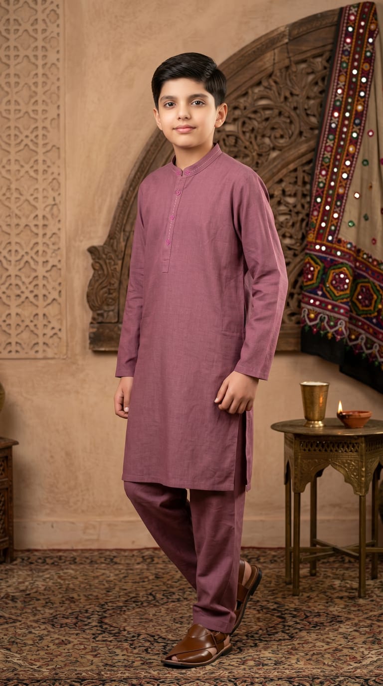 Embroidered Silk Kurta