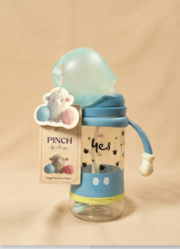 Sky Blue Character Straw Bottle