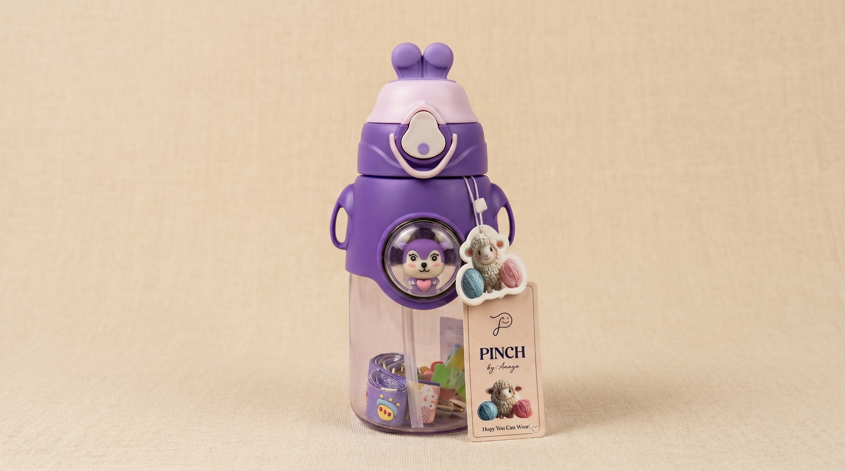 Robot Treasure Water Bottle (bold Purple)