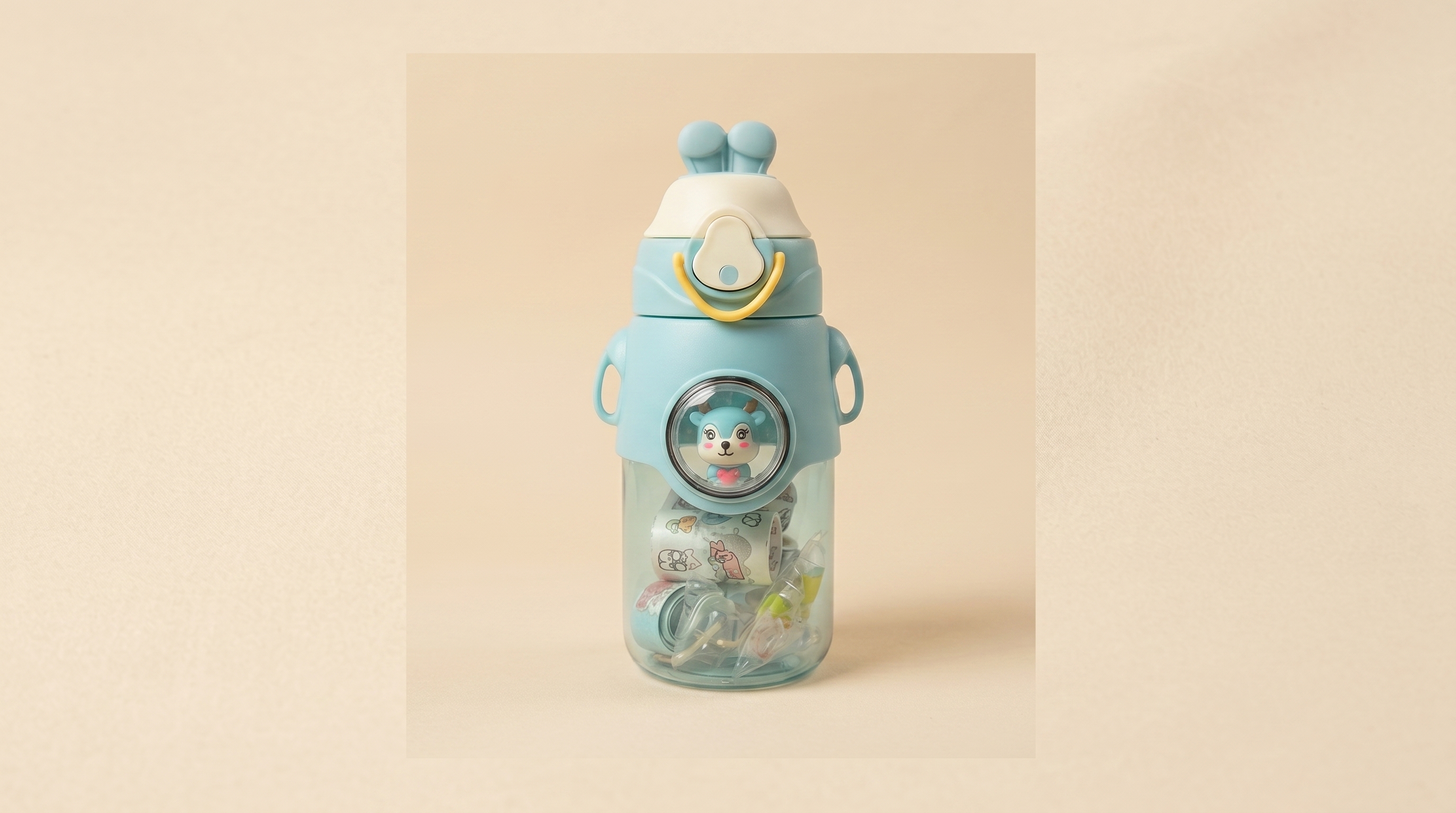 Robot Treasure Water Bottle (baby Blue)