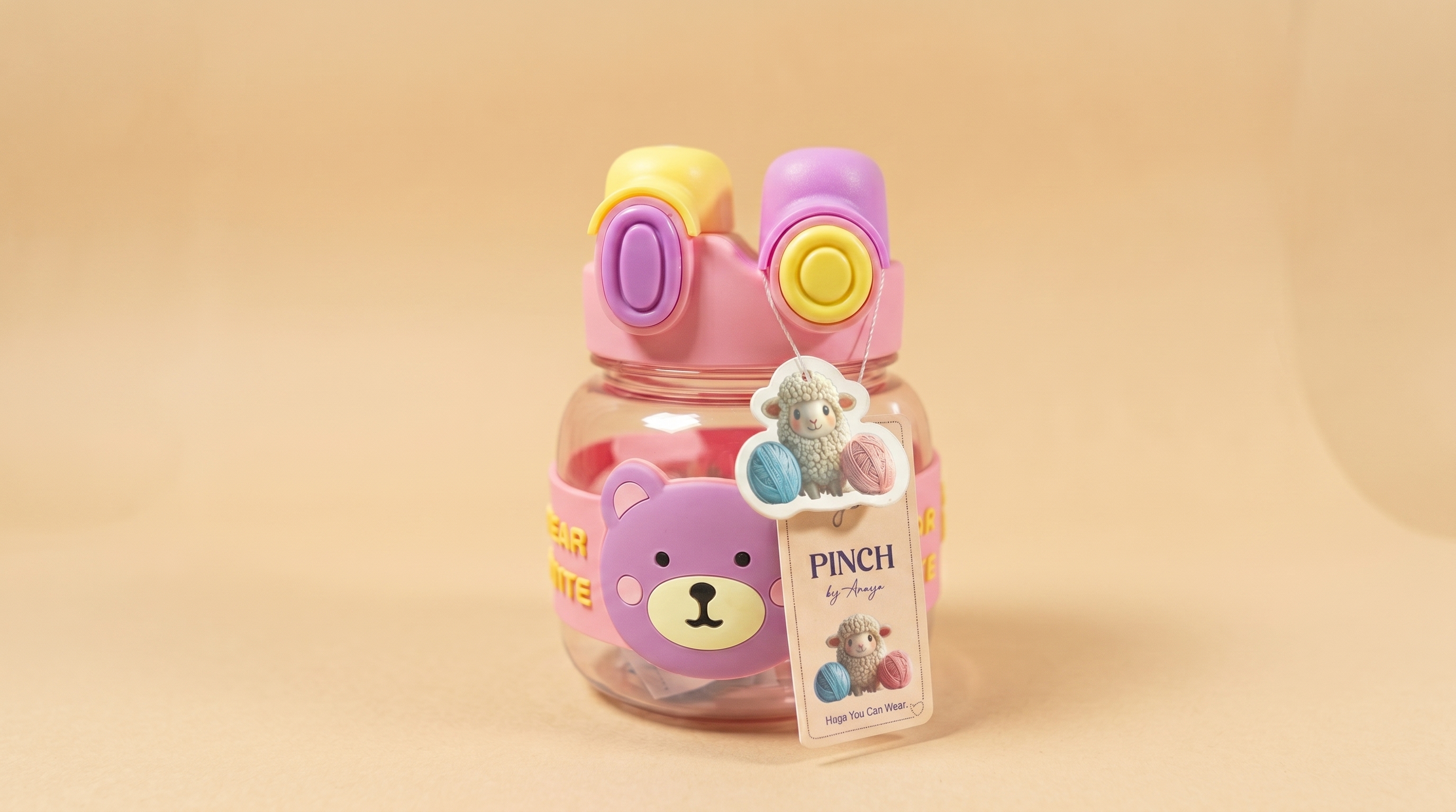 Playful Bear Water Bottle (candy Pink)