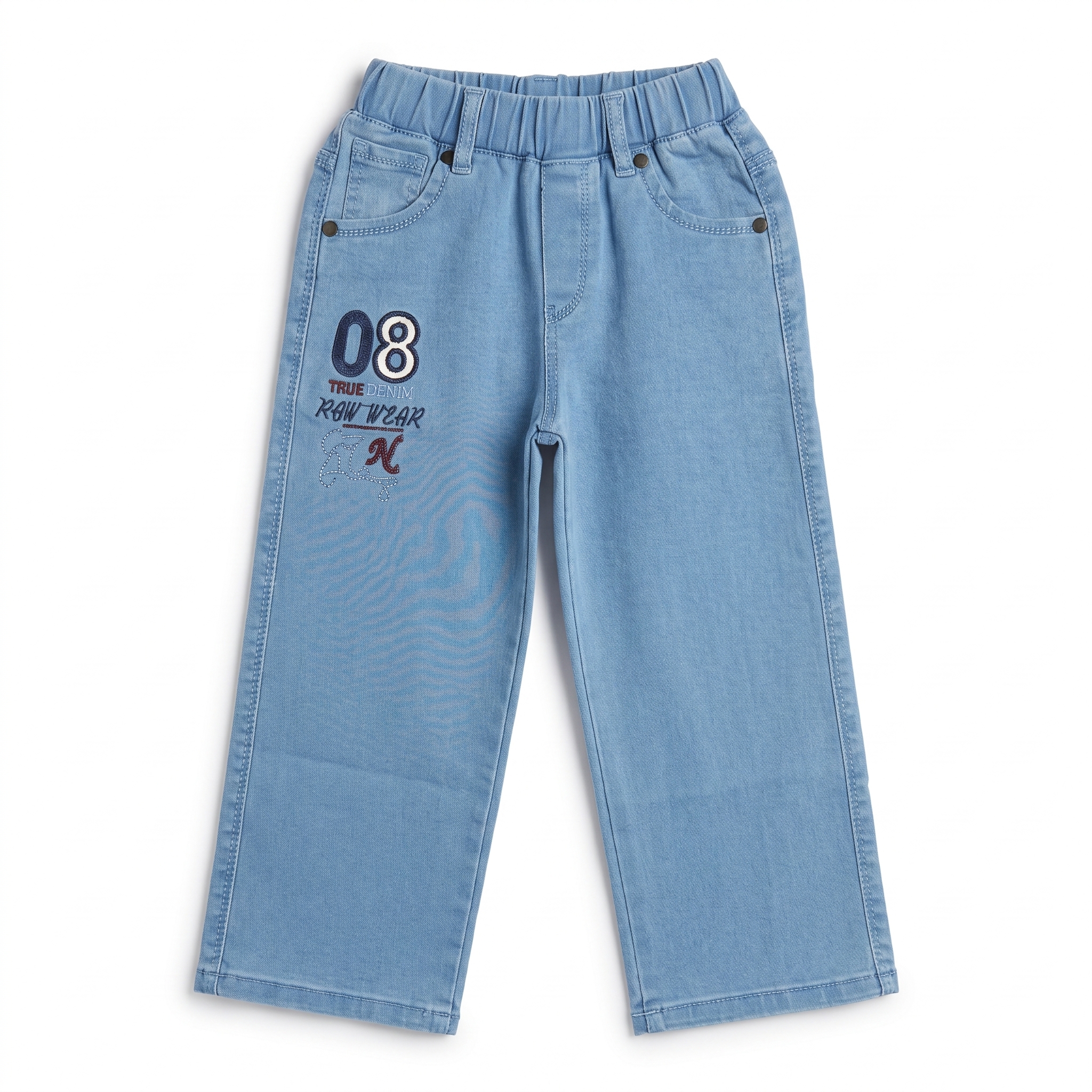 Embroidered Denim Pants