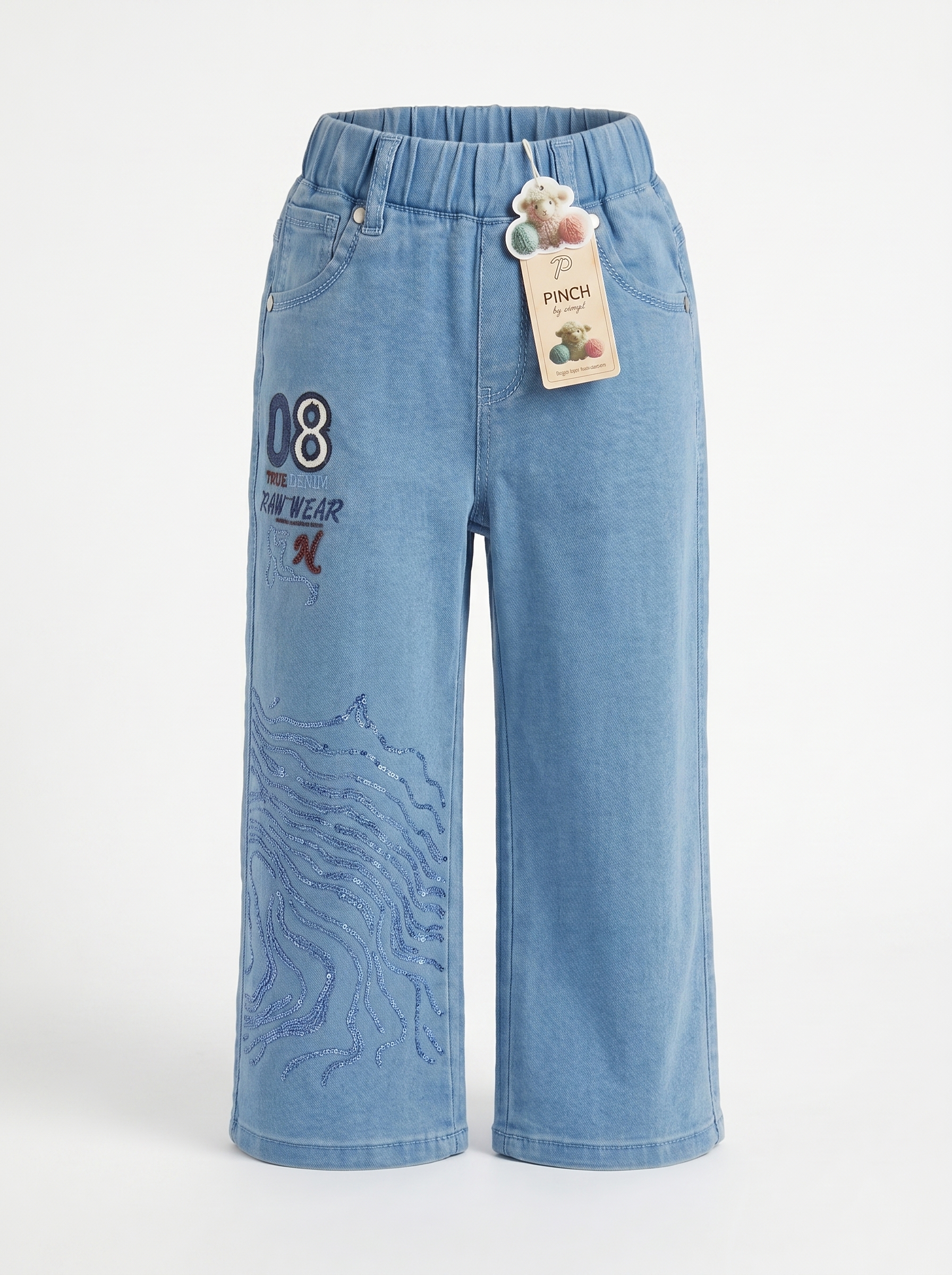 Embroidered Denim Pants